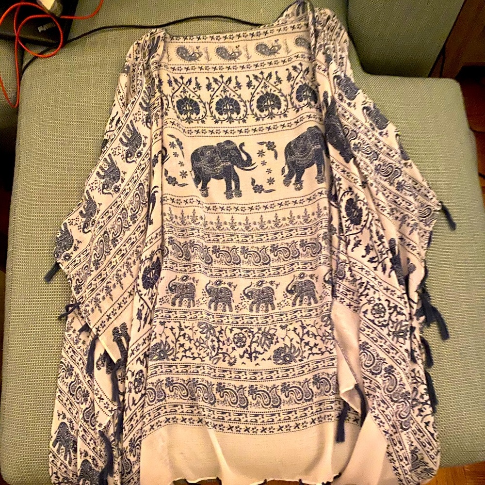 Thin printed cardigan